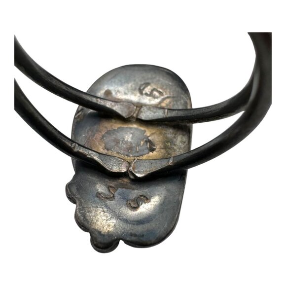 Vintage Navajo Signed Sterling Silver & Turquoise Ring Size 8.5 Handcrafted DSD - Picture 4 of 5